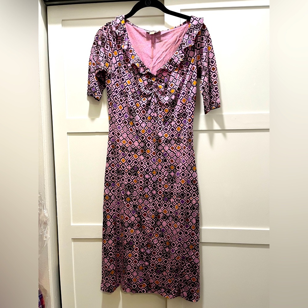 Vintage Diane von Furstenberg purple jersey midi dress in size 6, fits like a 4